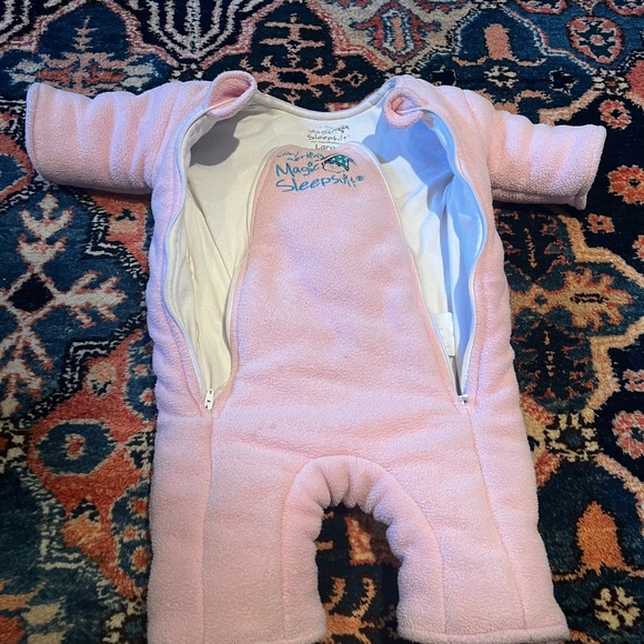 Baby Merlin Magic Sleepsuits small (yellow) and large (pink) - Picture 3 of 4
